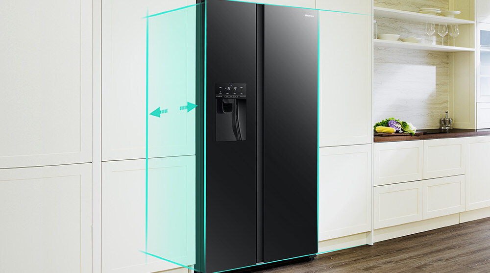 LODÓWKA HISENSE RS694N4GBE dopasowanie Przestrzeń wielkość głębokość