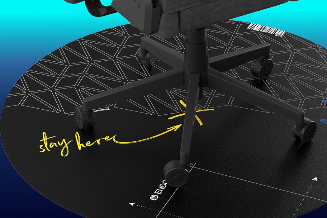 Mata pod fotel gamingowy ENDORFY FP110C wytzrymałość przyczepność cisza spokój PVC wodoodporna gaming gry gracz