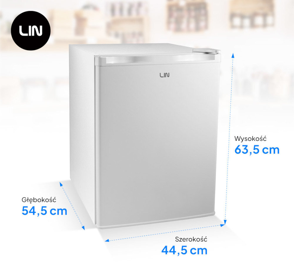 ZAMRAŻARKA LIN LI-BD-60 front zamknięta wymiary Kompaktowe rozmiary pojemnośc 60 litry do małych pomieszczeń wygodne ustawienia