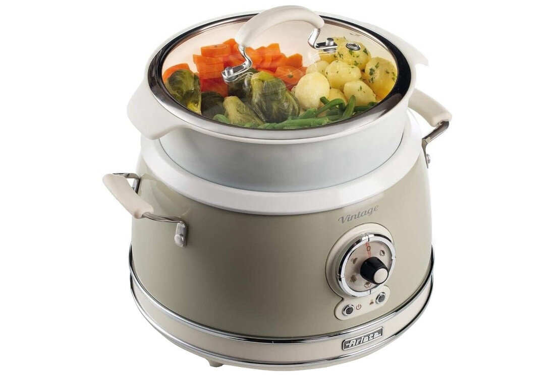 Wolnowar ARIETE 2904/03 Vintage funkcja wolnego gotowania wartości odżywcze Sauté Gotowanie na parze zdrowa alternatywa witaminy