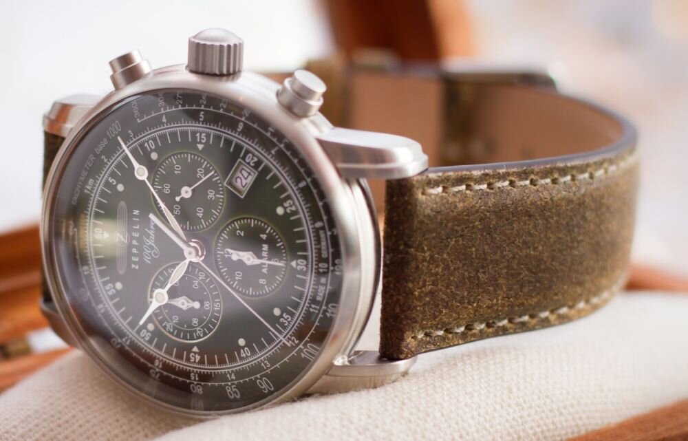 Zeppelin 100 Jahre 8680 funkcje chronograf datownik tachymetr zegarek męski retro