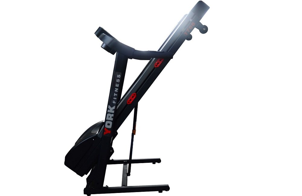 Bieżnia elektryczna YORK FITNESS T700 szeroki pas biegowy wymiary waga gniazdo USB mobilność