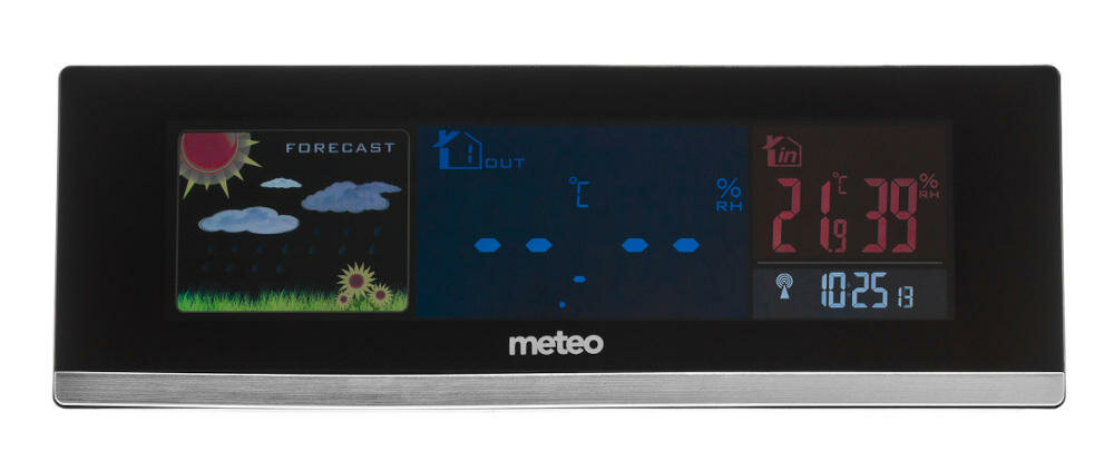 METEO-SP60 wielofunkcyjna stacja pogodowa duży czytelny kolorowy wyświetlacz system dcf zegar atomowy synchronizacja budzik drzemka gniazdo usb
