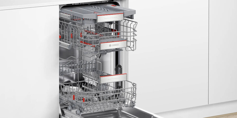 Zmywarka BOSCH SPV6ZMX17E kosze regulacja szuflada varioflex wygoda zmiana wysokości