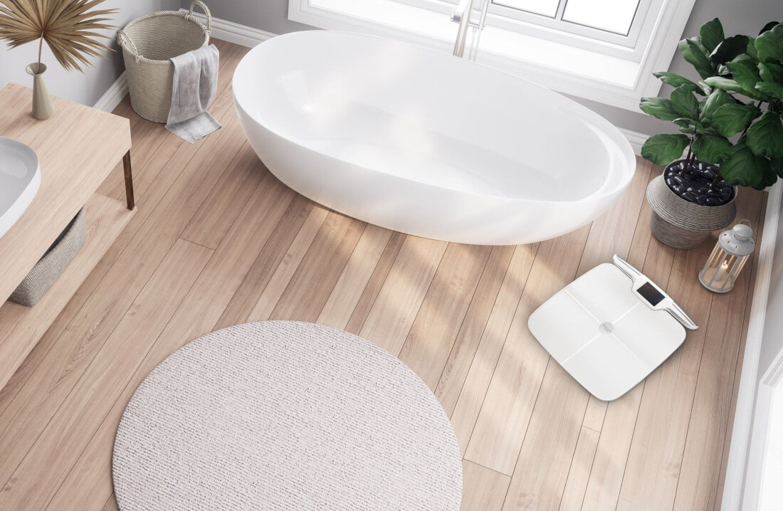 Waga łazienkowa WEBBER Liora PS577 Profile dla wielu osób nieograniczoną liczbę profili automatycznie rozpoznaje użytkowników Tryb gościa  możliwość zapisu pomiarów offline