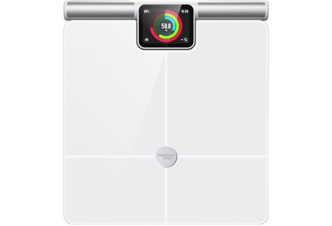 Waga łazienkowa WEBBER Siena PS636 Biały Trwałość i estetyka Hartowane szkło z gładką powierzchnią  ułatwienie Solidna konstrukcja i wysoka nośność neutralny wygląd