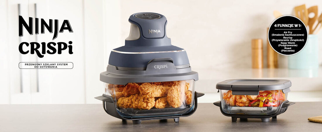 Air Fryer Frytkownica beztłuszczowa NINJA FN101EUGY Crispi 1700W wygląd design prezentacja wizualizacja Wszechstronne gotowanie