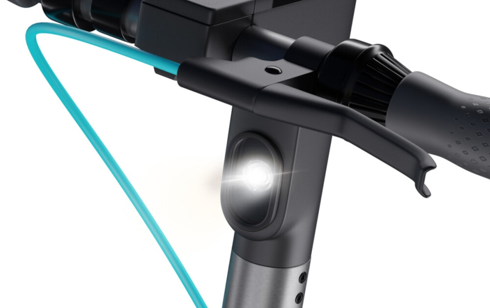 Hulajnoga elektryczna MOTUS Scooty 10 Turkusowy oswietlenie przenie moc 2,5 W tylne boczne odblaski