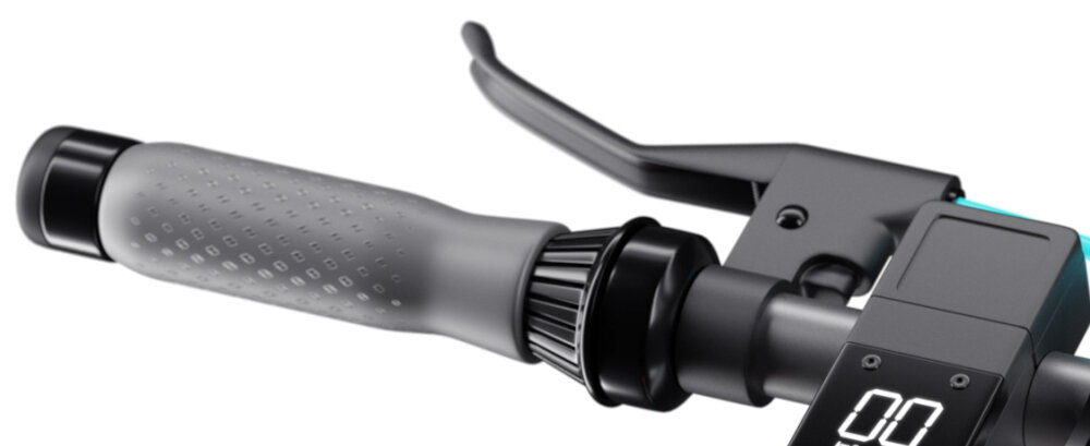 Hulajnoga elektryczna MOTUS Scooty 10 Turkusowy przedni hamulec bębnowy swiatla migaja pulsacyjnie kierunkowskazy