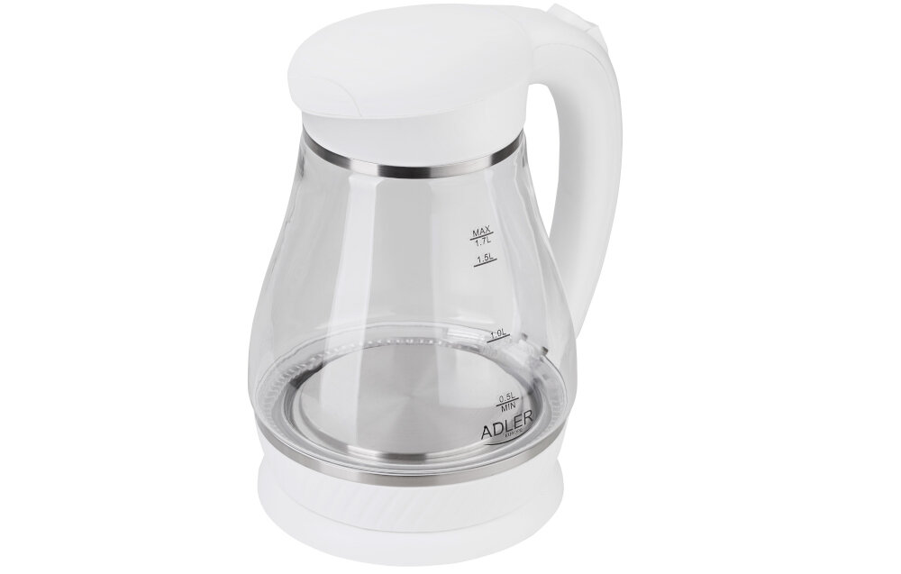 Czajnik ADLER AD 1274 Bezpieczeństwo mechanizm automatycznego wyłączania po zagotowaniu wody zabezpieczenie przed włączeniem bez wody