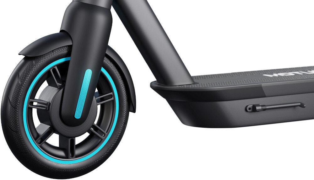 Hulajnoga elektryczna MOTUS Scooty 10 GEN 5 Szary kola 10-calowe pneumatyczne pompowane opony detkowe stabilnosc podczas jazdy latwe prowadzenie po nierownosciach tlumia drgania amortyzuja wstrzasy minimalizuja ryzyko uszkodzenia wzmocniony blotnik