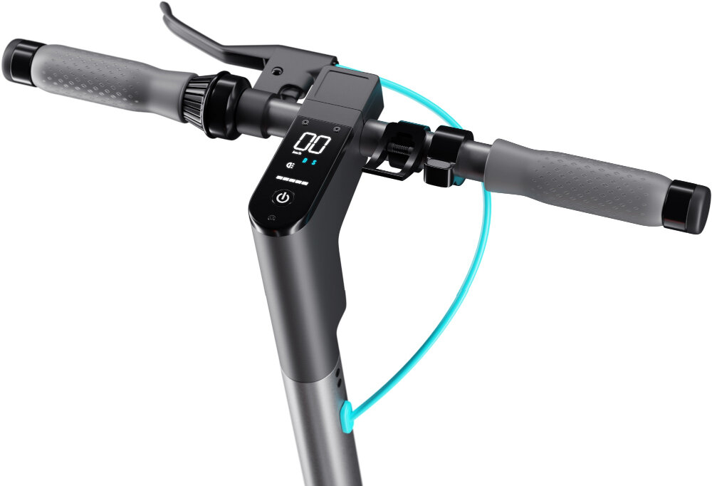 Hulajnoga elektryczna MOTUS Scooty 10 GEN 5 Szary minimalistyczna kierownica wysokosc 102 cm jazdw w wyprostowanej pozycji ciala intuicyjny wyswietlacz LCD z bialym podswietleniem