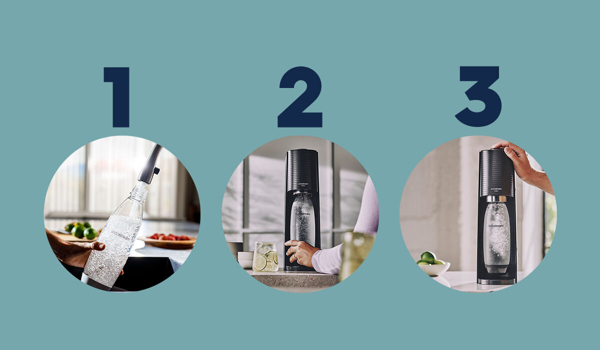 Saturator SODASTREAM Terra + 3 butelki sposób obsługi