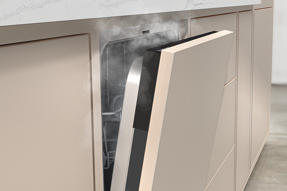 naczynia schną szybciej dzięki otwarciu drzwi zmywarki dw50dg431b00et po zakończonej pracy