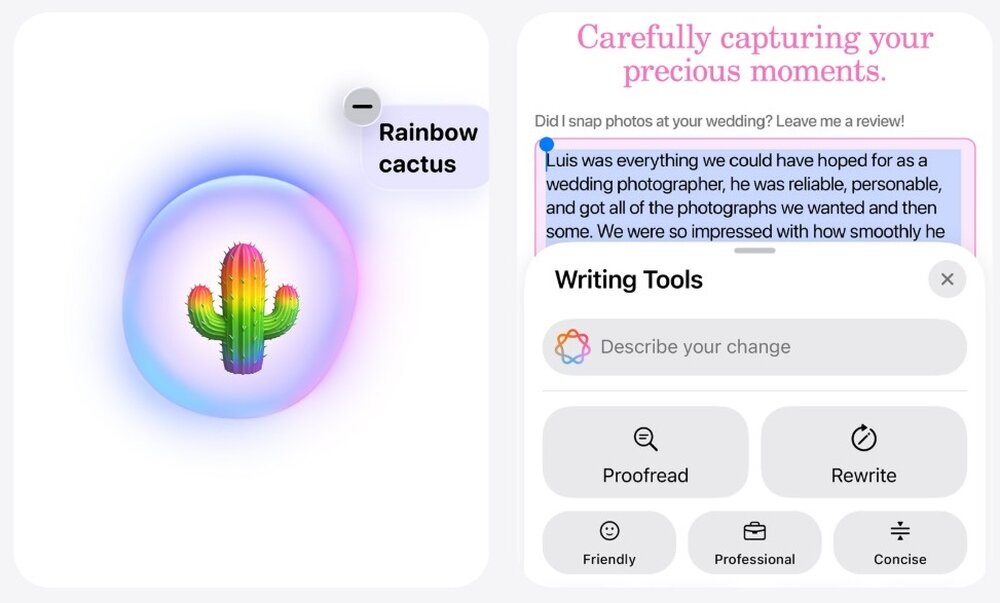 APPLE iPhone 17 Pro Apple Intelligence tłumaczenie na żywo narzędzia AI Genmoji