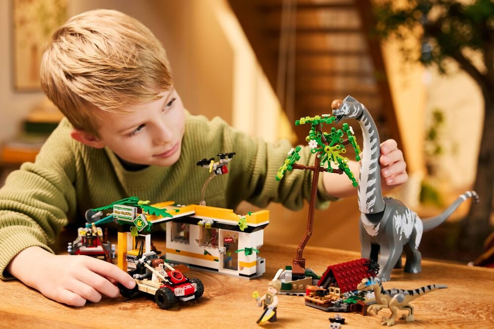 LEGO 76973 Jurassic World Na tropie tytanozaura i raptora funkcje i figurki dinozaurów 