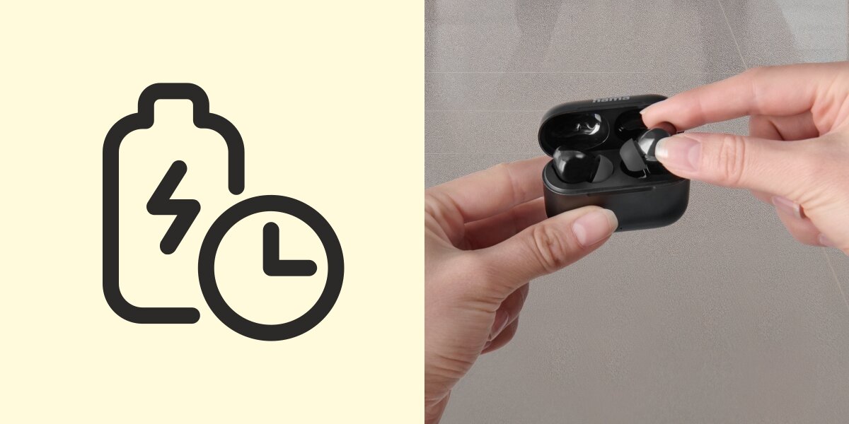 Słuchawki dokanałowe HAMA Passion Clear II - Szybkie ładowanie, ręce trzymające etui z słuchawkami dokanałowymi