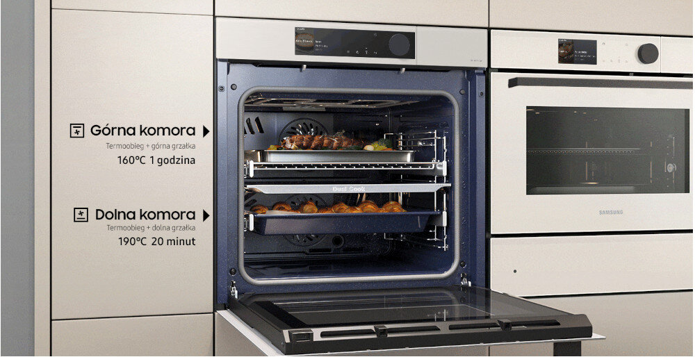PIEKARNIK SAMSUNG NV7B6665IAA Dual Cook Dwie różne potrawy w tym samym czasie dwie komory
