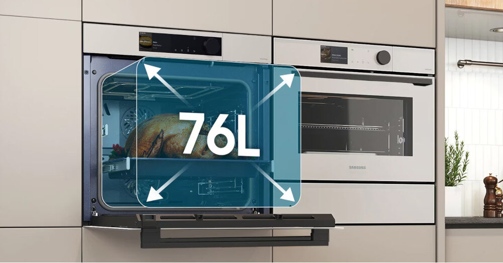 PIEKARNIK SAMSUNG NV7B6665IAA pojemność wnętrze duże potrawy pieczenie jednocześnie