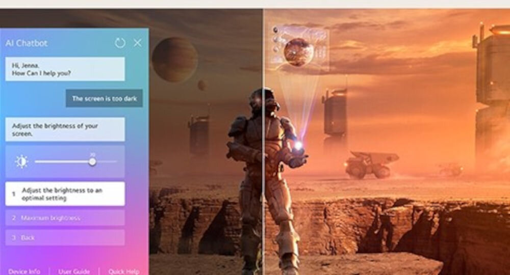 Telewizor LG 50QNED80A6A AI Chatbot szybka obsługa, astronauta na czerwonej planecie