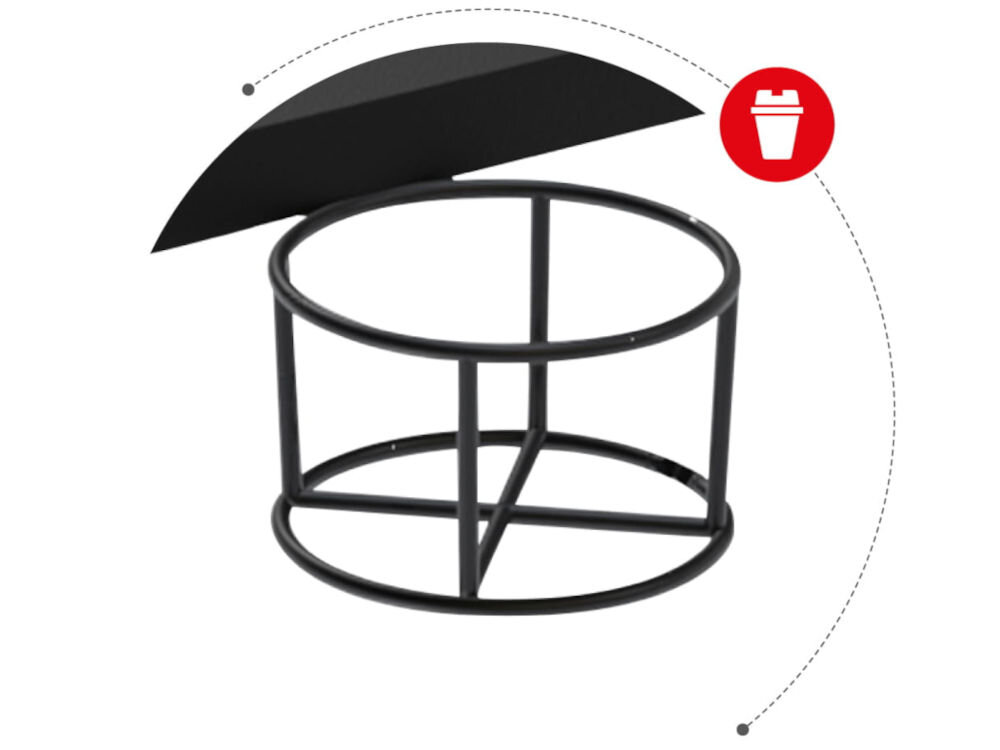 Biurko gamingowe HUZARO Hero 6.3 Czarny prezentacja składanego uchwytu na napój na białym tle cup holder