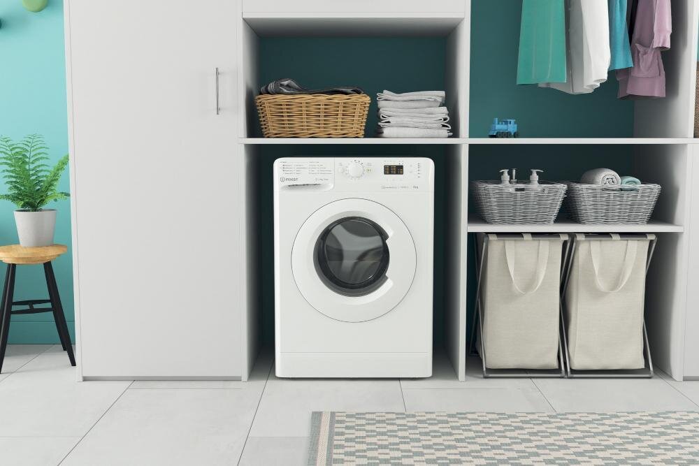 INDESIT MTWSA 61294 W pralka niewielka wkład ładowanie góra łazienka pralnia bez schylania funkcjonalność