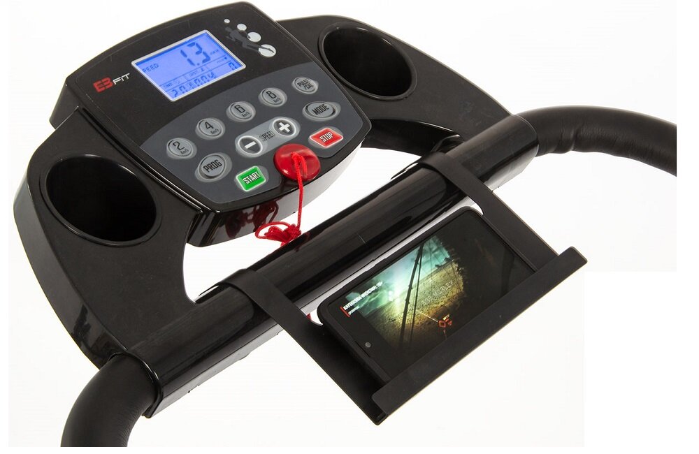 Bieżnia elektryczna EB FIT EB W200 Czytelny wyświetlacz LCD prędkość biegu pokonany dystans czas 