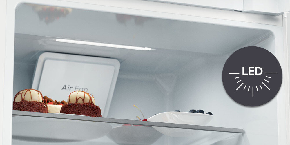 LODÓWKA CANDY ECNBQL3518EV FRESCO 400 wizualizacja ikona pasek światło wydajne oświetlenie LED widoczność światło oszczędność energii