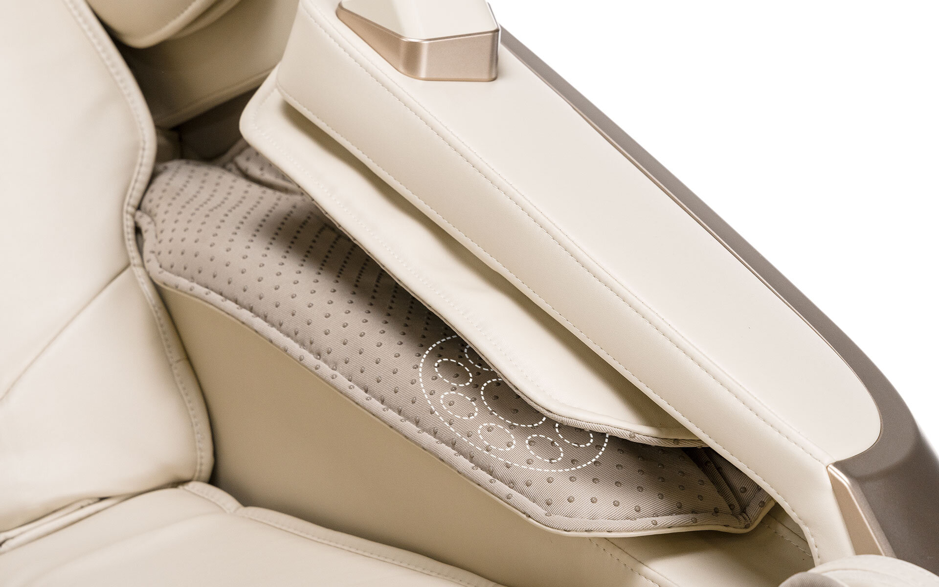 Fotel masujący iREST Eagleton Kremowo-złoty w trosce o dłonie