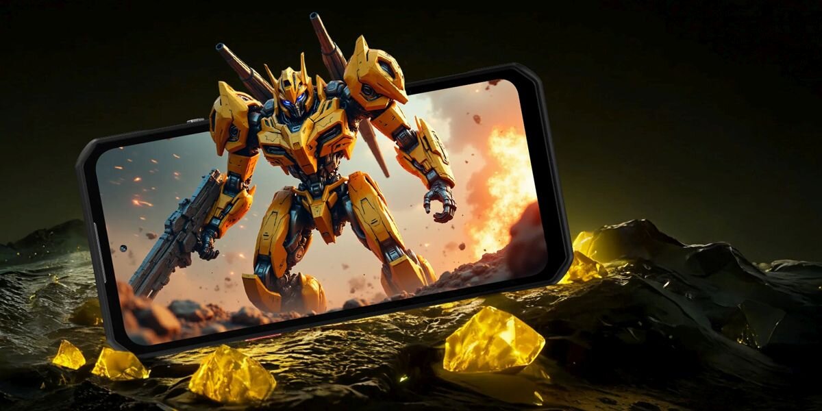 OUKITEL WP60 wytrzymały smartfon IP68 IP69K MIL-STD-810H odporny smartfon na skalistej planecie z żółtymi kryształami