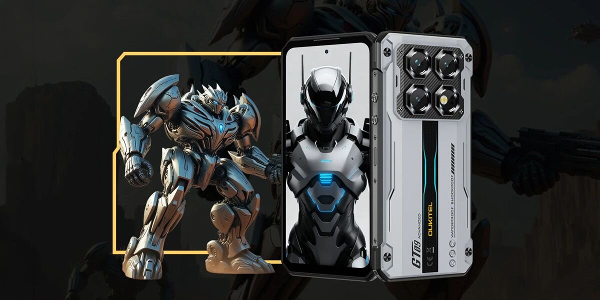 OUKITEL WP60 ekran 7,2 cala 120 Hz duży wyświetlacz praca i multimedia przód i tył smartfona z robotem anime