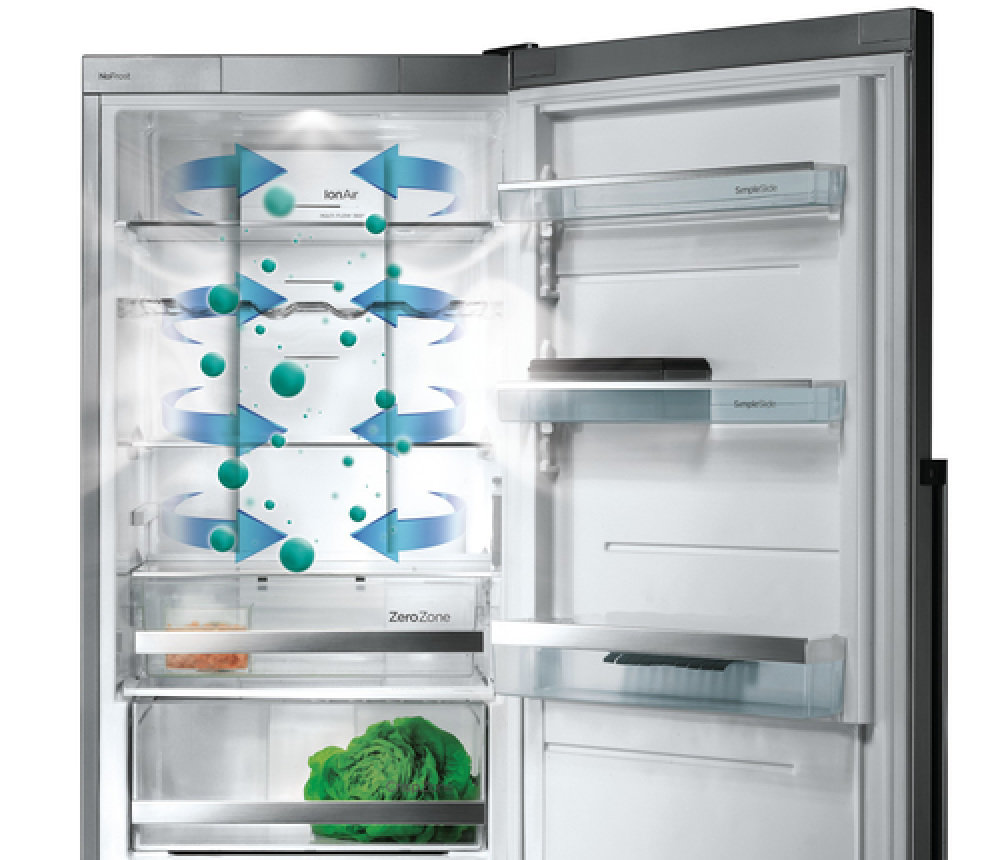 Lodówka GORENJE NRK6192MR - Niesamowita kombinacja dwóch systemów chłodzenia: IonAir i MultiFlow 360°