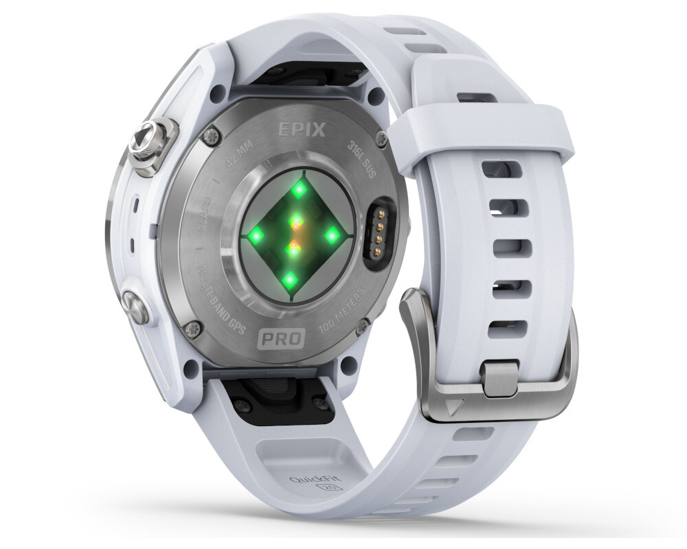 Zegarek sportowy GARMIN Epix Pro ekran bateria czujniki zdrowie sport pasek ładowanie pojemność rozdzielczość łączność sterowanie krew puls rozmowy smartfon aplikacja 