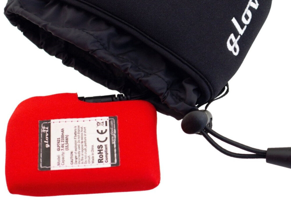 Podgrzewane rękawiczki GLOVII GLG (rozmiar XXS-XS) Szary Czas pracy poziomy Wydajna bateria Li-Poly baterie pojemnosc 2100mAh