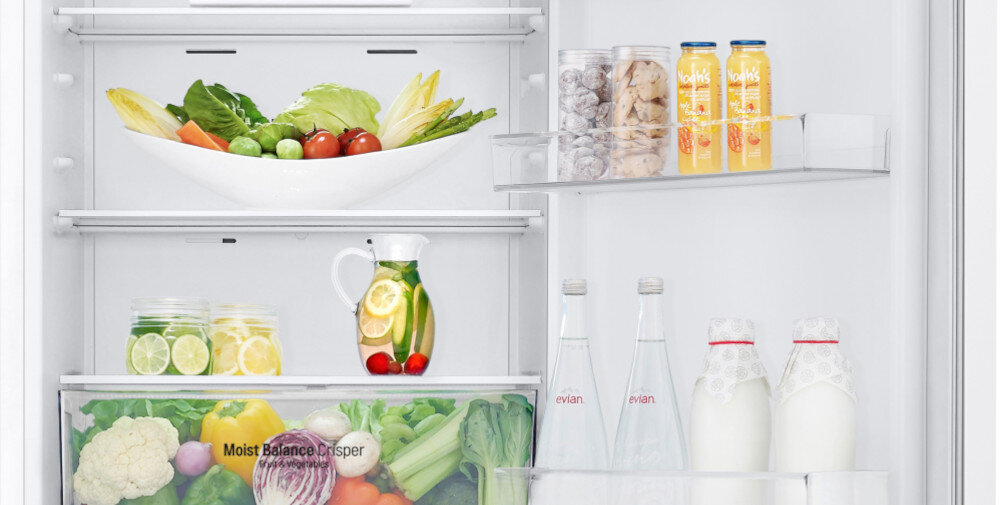 LODÓWKA LG GBV3100CSW Kompaktowa konstrukcja funkcjonalność budowa elegancja wygoda pojemność komory szuflady półki wnętrze