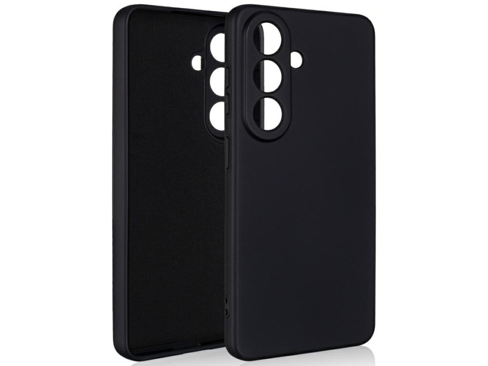 Etui BELINE Silicone do Samsung Galaxy S26 Czarny, etui, smukłe, silikon, ochrona, na białym tle etui pod skosem z 2 stron frontem lewo skos