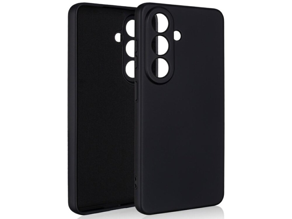 Etui BELINE Silicone do Samsung Galaxy S26+ Czarny, etui, smukłe, silikon, ochrona, na białym tle etui pod skosem z 2 stron frontem lewo skos