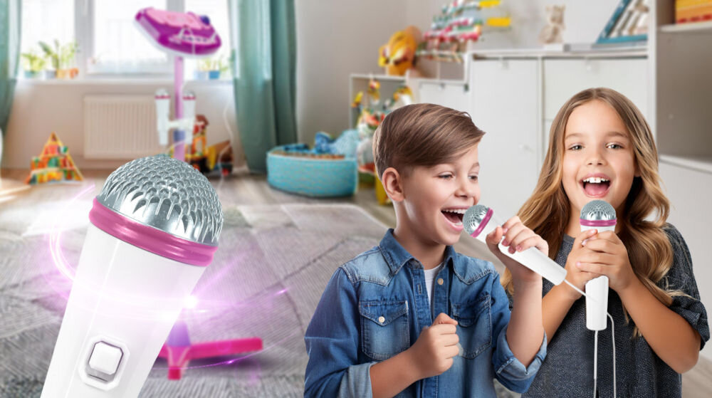 Power audio MUSICMATE MM-SC20-BL SingStar dla najmłodszych regulacja wysokości od 45 do 97 cm dwa mikrofony