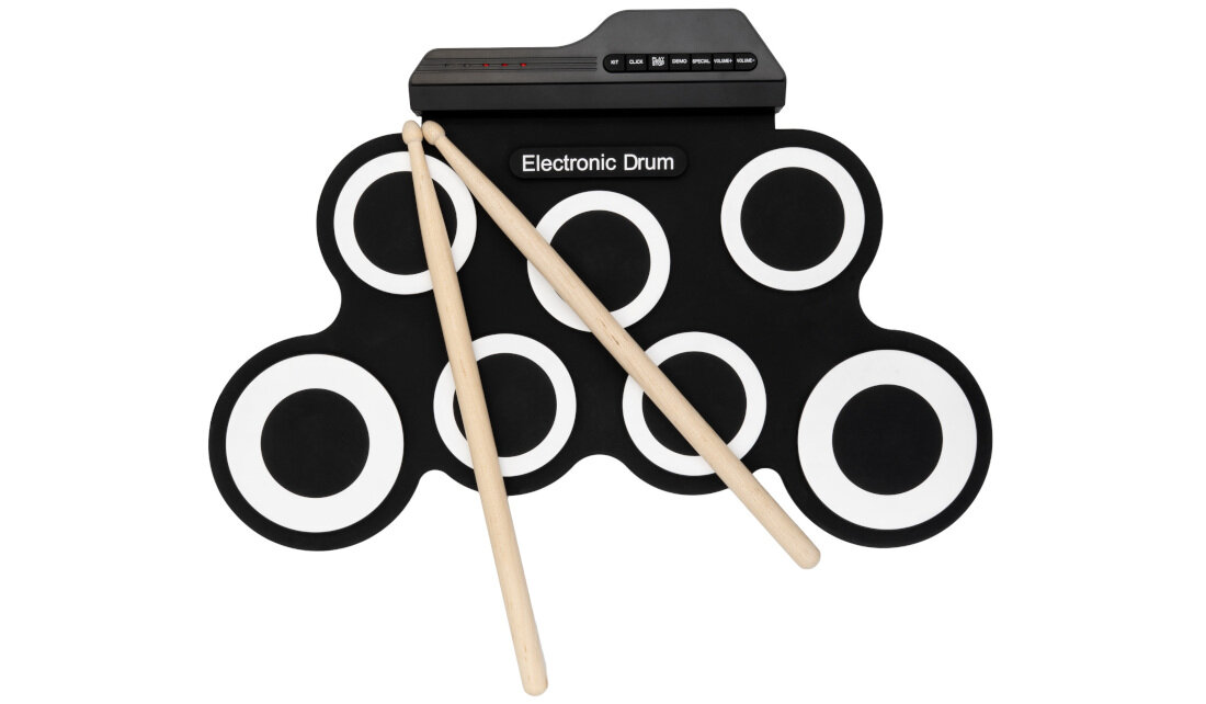 Perkusja elektroniczna MUSICMATE MM-DRM10 ROLLDRUM - Połącz, graj, ucz się, prekusja na białym tle
