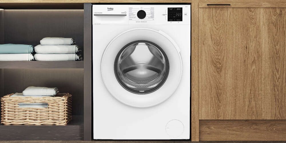 PRALKA BEKO BM1WFU38225WW załadunek 8 kg obroty 1200 SteamCure SteamTherapy większy otwór AddXtra Automatyczne czyszczenie bębna higiena dla alergików czystość łatwe prasowanie StainExpert usuwanie plam mniej zagnieceń codzienne szybkie delikatne fast+