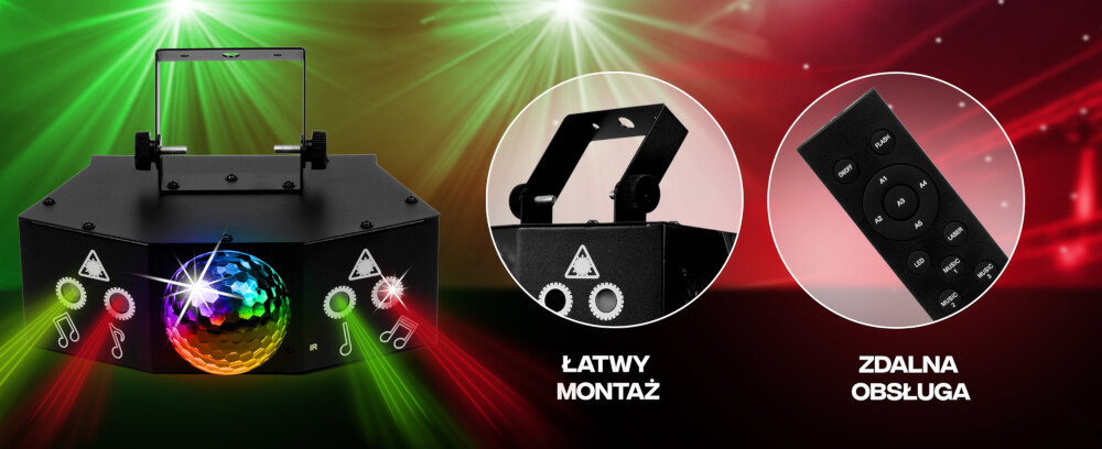 Multiefekt dyskotekowy MUSICMATE 4Eys - Elastyczność trybów pracy