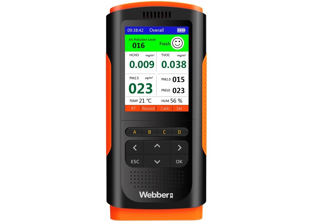 Miernik jakości powietrza WEBBER UP900 monitorowanie parametrów powietrza, mierzenie temperatury i wilgotności, pełen obraz warunków