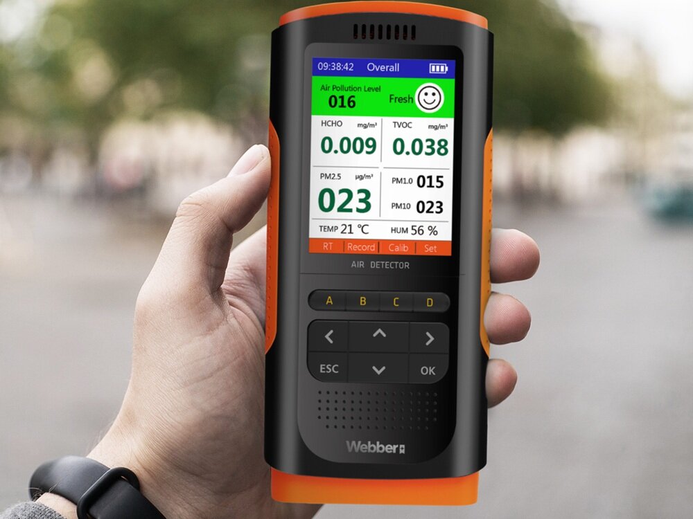 Miernik jakości powietrza WEBBER UP900 funkcja zapisu danych, śledzenie jakości powietrza, łatwiejsza poprawa warunków