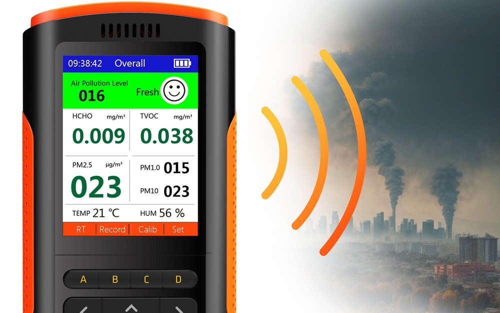 Miernik jakości powietrza WEBBER UP900 wbudowany alarm, informacje o przekroczeniu norm, stała kontrola powietrza