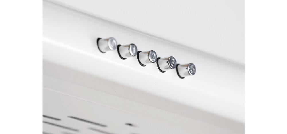 Okap VDB Slim PL 50 Biały stopnie pracy przyciski