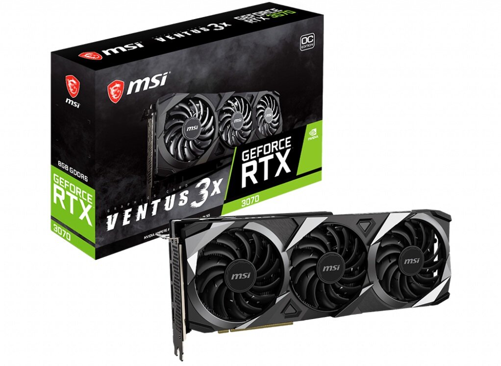 Karta graficzna MSI GeForce RTX 3070 Ventus 3X 8GB - opakowanie wygląd ogólny dobre parametry pracy 