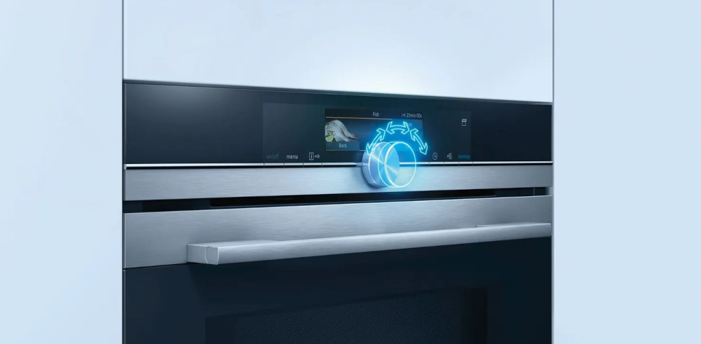 PIEKARNIK SIEMENS HB676GBS1 wizualizacja panel pokrętło Wyświetlacz funkcje cookControl plus automatyczne dostosowanie czas temperatura wyśmienite dokładnie wypieczone potrawy