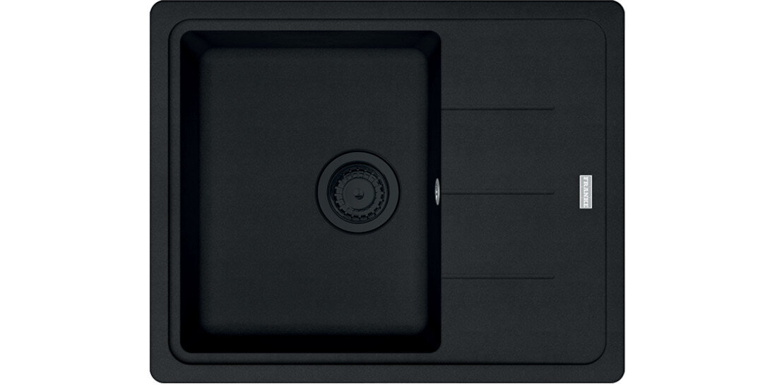 Zlewozmywak FRANKE Basis BFG 611-62 114.0693.558 Czarny mat widok na zlew z góry odporność na plamy trwałość kwarc fragranite wytrzymałość