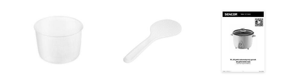 Ryżowar SENCOR SRM 1500WH zestaw akcesoria komplet wyposażenie