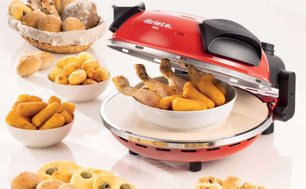Piec do pizzy ARIETE 928/01 Pizza Italia 1200W średnica 33 cm Czerwony moc pizza czas nagrzewanie efekty wypieki